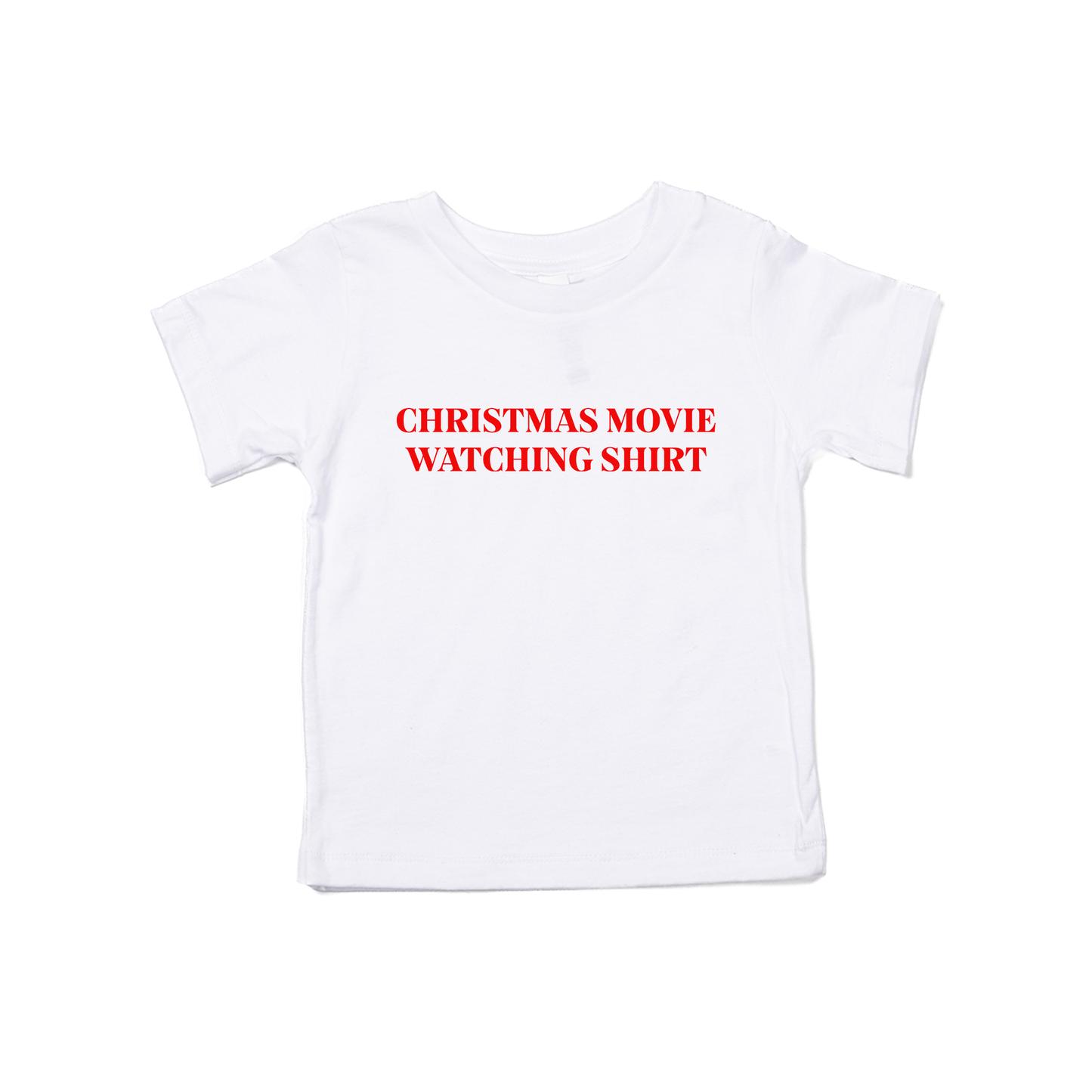 Christmas Movie Watching Shirt (Red) - Kids Tee (White)