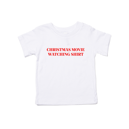 Christmas Movie Watching Shirt (Red) - Kids Tee (White)