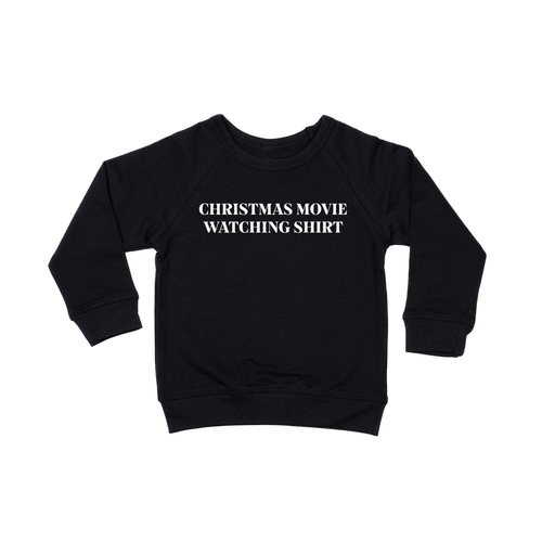 Christmas Movie Watching Shirt (White) - Kids Sweatshirt (Black)