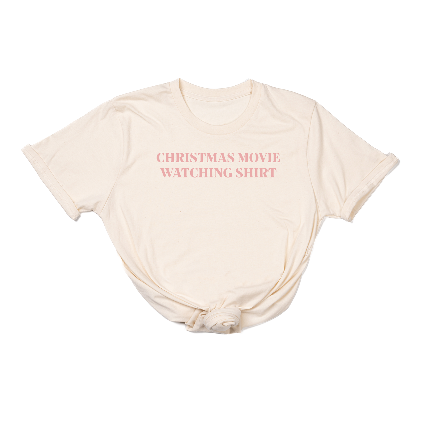 Christmas Movie Watching Shirt (Pink) - Tee (Natural)