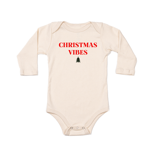 Christmas Vibes - Bodysuit (Natural, Long Sleeve)