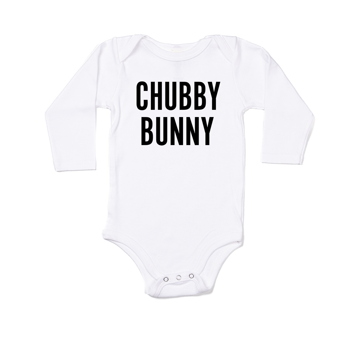 CHUBBY BUNNY - Bodysuit (White, Long Sleeve)