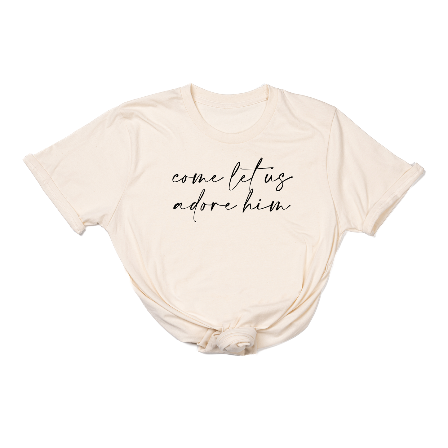 Come Let Us Adore Him (Black) - Tee (Natural)