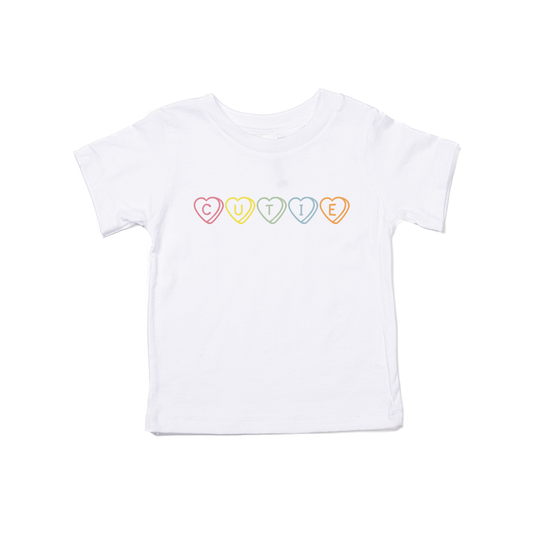 Cutie (Conversation Hearts) - Kids Tee (White)