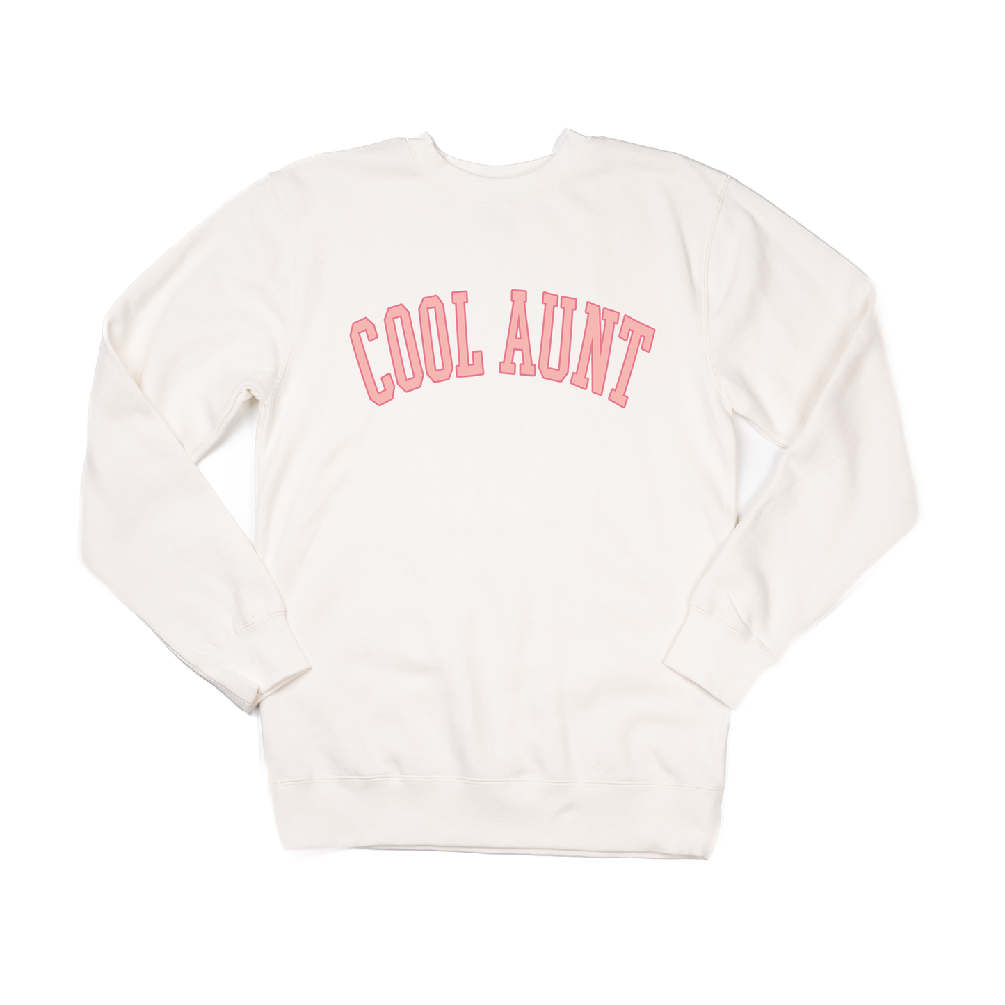 Cool Aunt (Pink Varsity) - Sweatshirt (Creme)