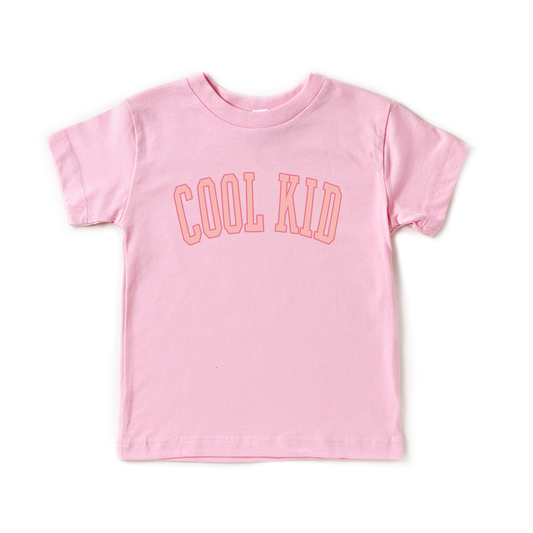 Cool Kid (Pink Varsity) - Kids Tee (Pink)