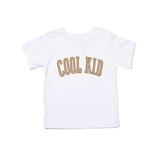 Cool Kid (Tan Varsity) - Kids Tee (White)