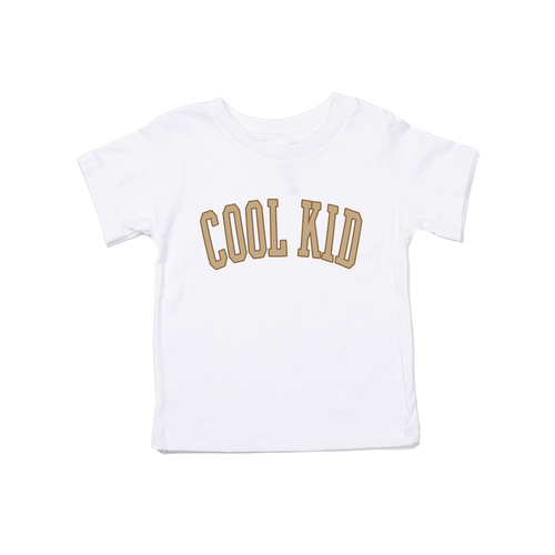 Cool Kid (Tan Varsity) - Kids Tee (White)