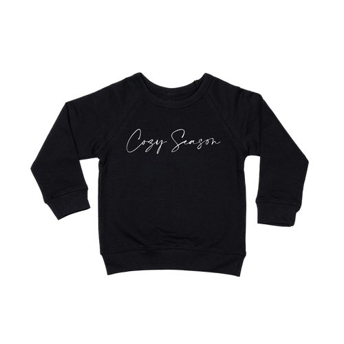 Cozy Season (White) - Kids Sweatshirt (Black)