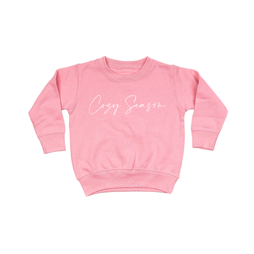 Cozy Season (White) - Kids Sweatshirt (Pink)
