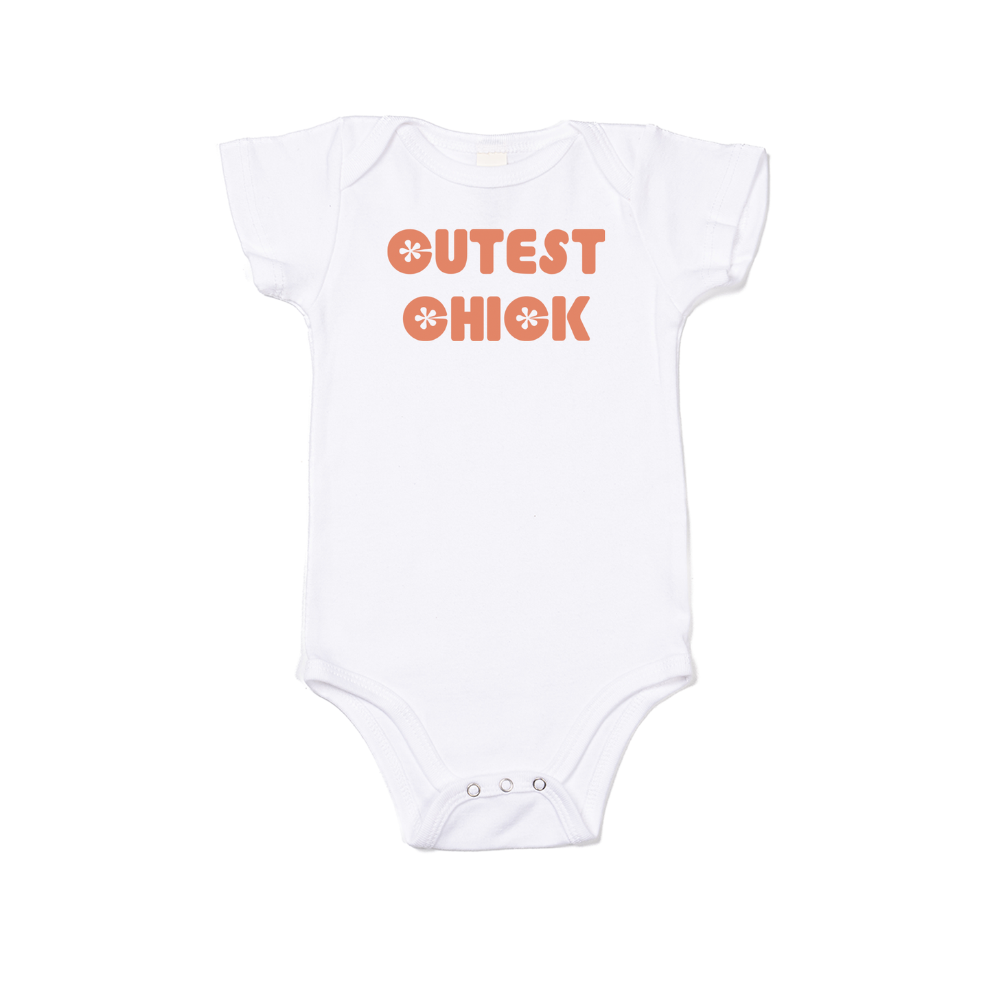 Cutest Chick - Bodysuit (White, Short Sleeve)