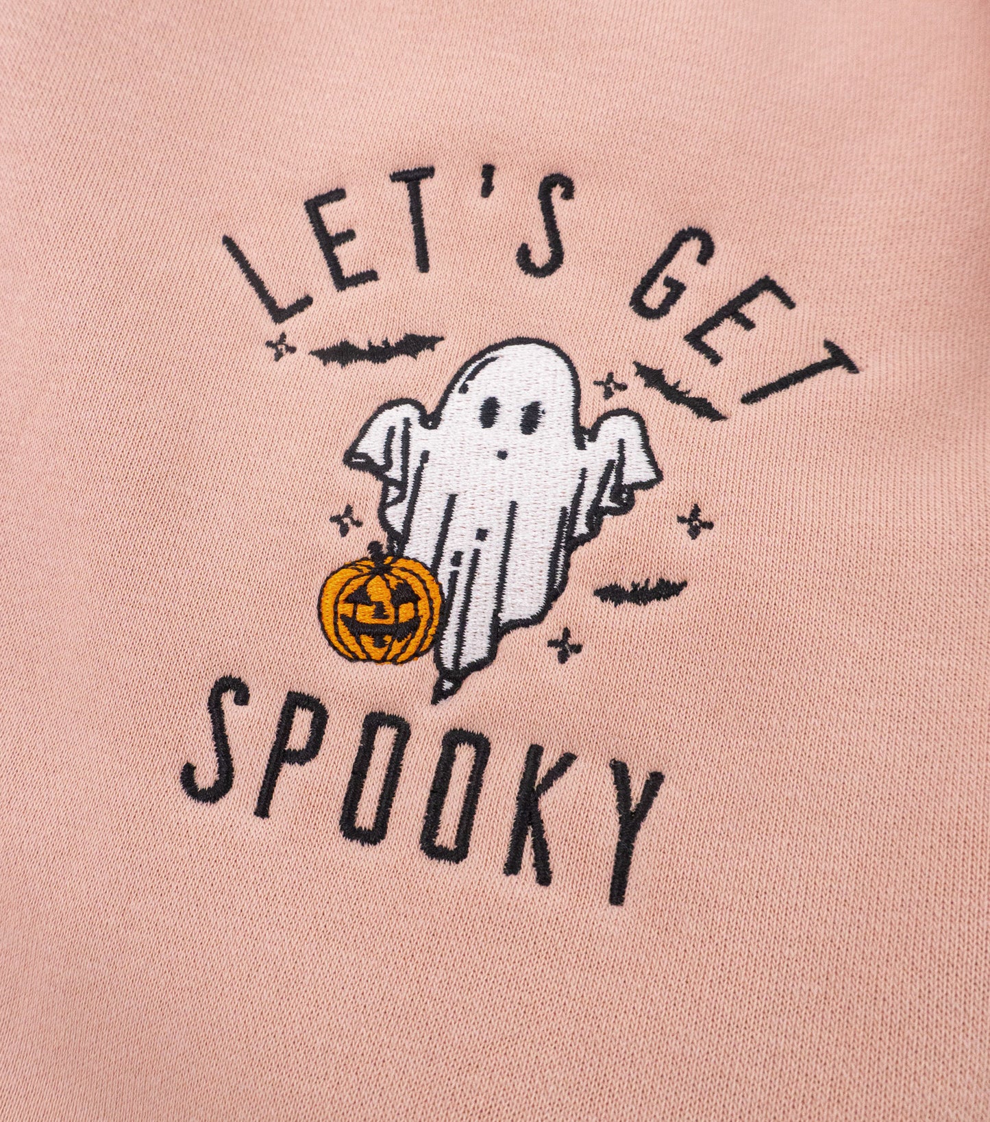 Let's Get Spooky - Embroidered Sweatshirt (Dusty Peach)
