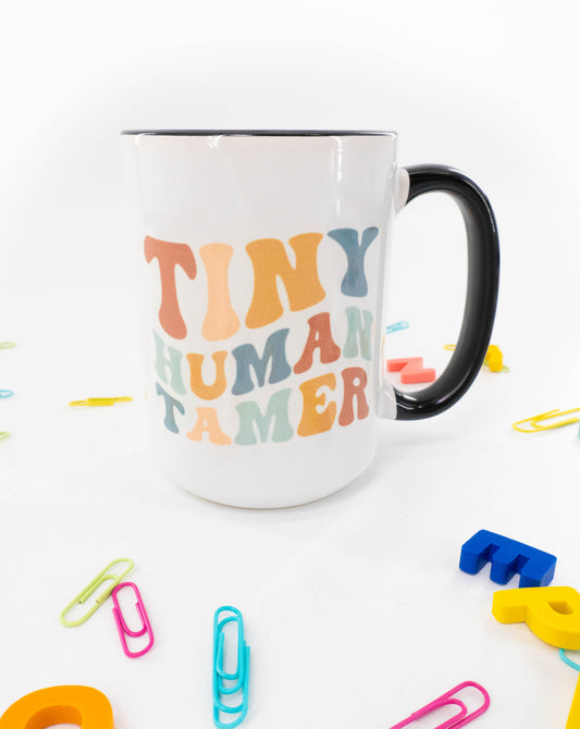 Tiny Human Tamer - Coffee Mug (Black Handle & Rim)