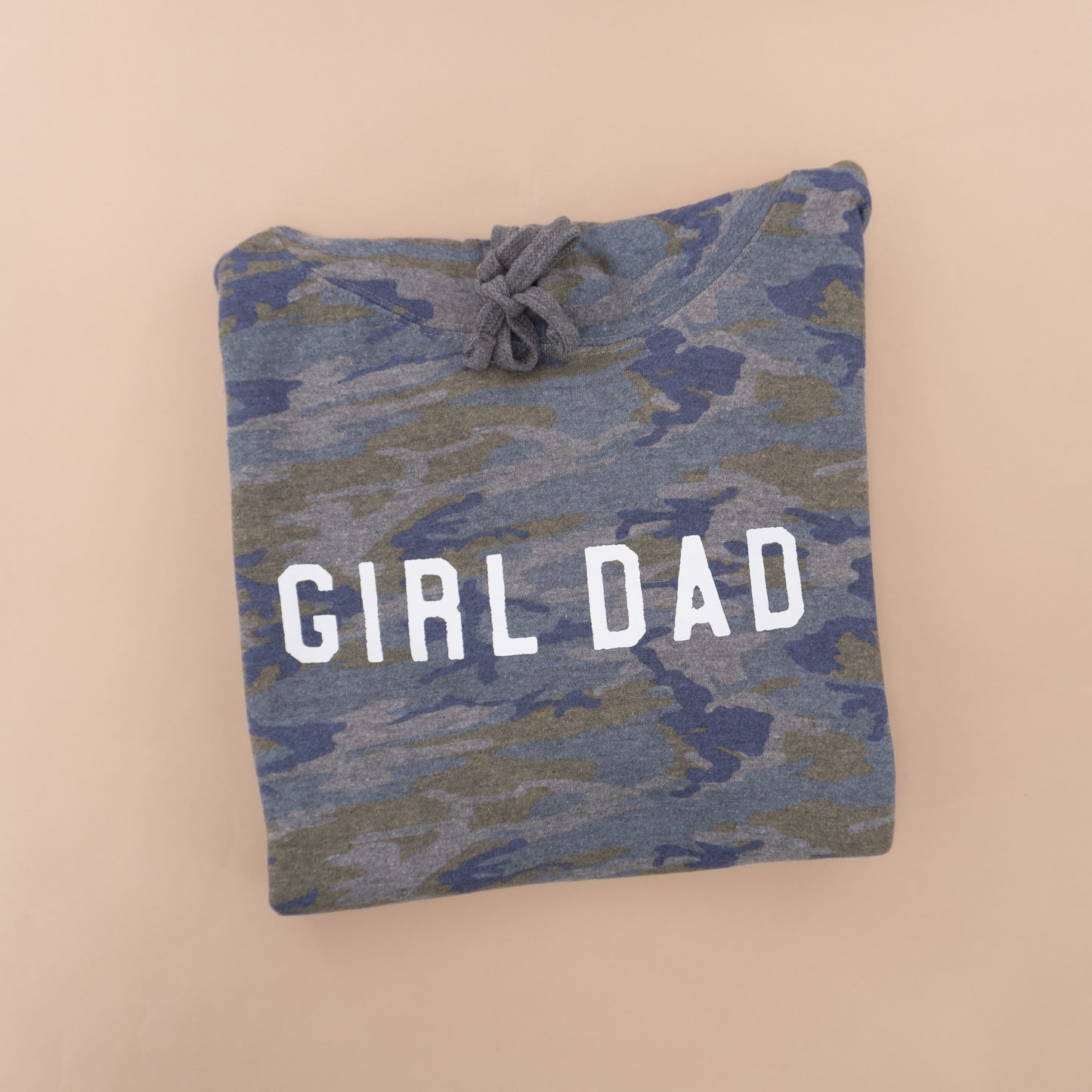 Girl Dad® (Across Front, White) - Hoodie (Vintage Camo)