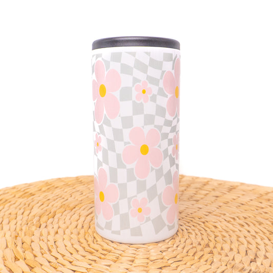 Checkered Daisy - Slim Can Cooler