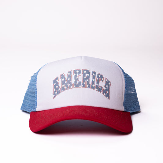 America (Stars) - Foam Trucker Hat (Red/White/Sky Blue)
