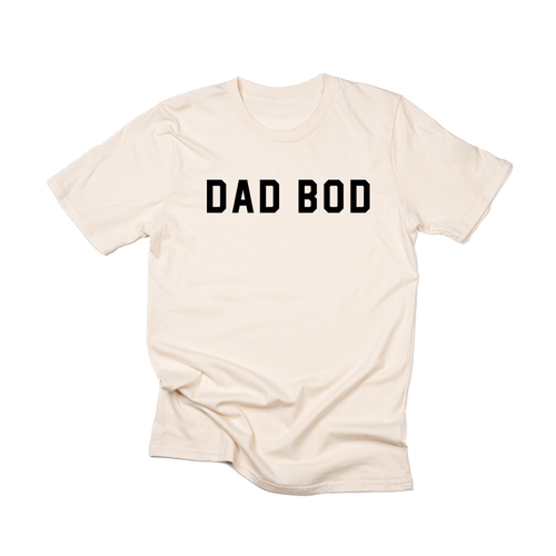 Dad Bod (Across Front, Black) - Tee (Natural)
