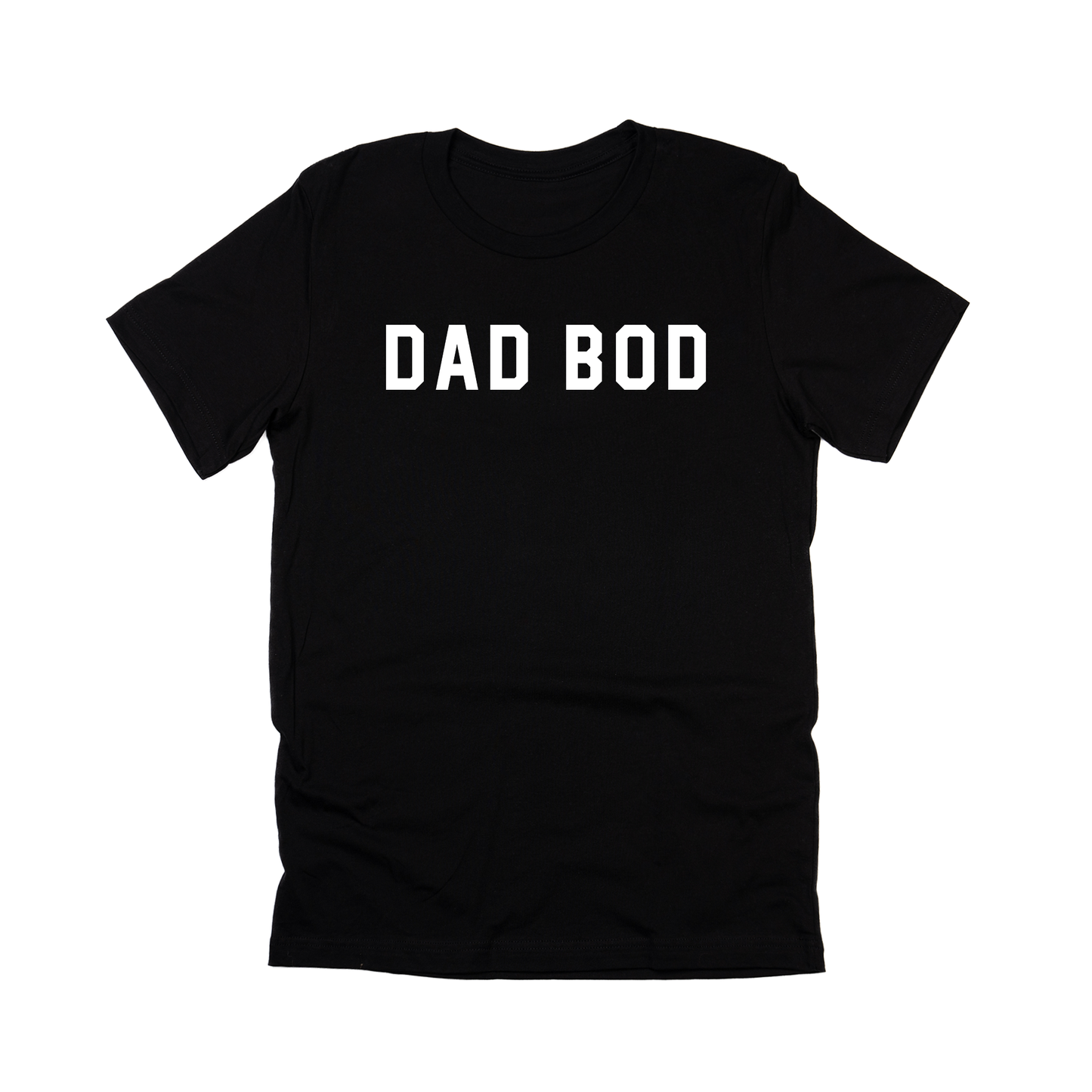 Dad Bod (Across Front, White) - Tee (Black)