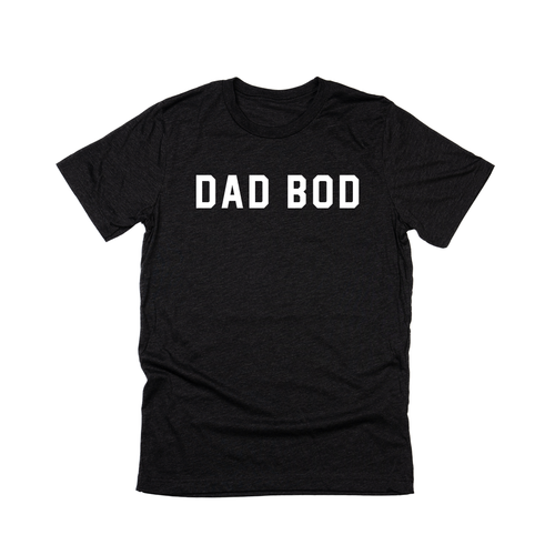 Dad Bod (Across Front, White) - Tee (Charcoal Black)