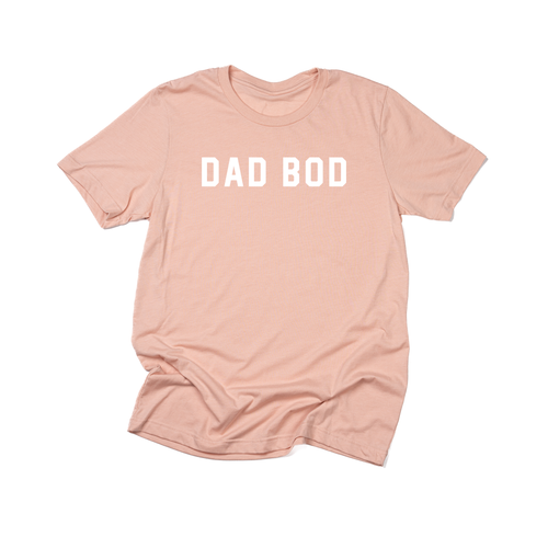 Dad Bod (Across Front, White) - Tee (Peach)