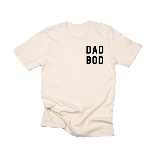 Dad Bod (Pocket, Black) - Tee (Natural)