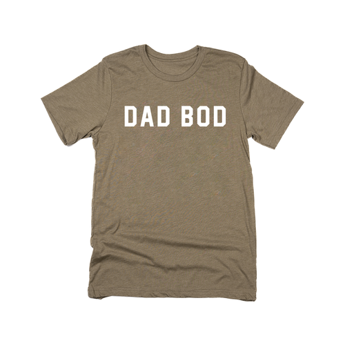 Dad Bod (Across Front, White) - Tee (Olive)