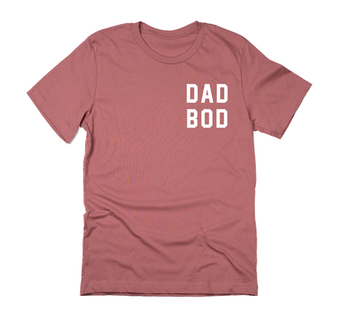 Dad Bod (Pocket, White) - Tee (Mauve)