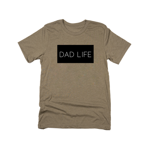 Dad Life (Boxed Collection, Black Box/White Text) - Tee (Olive)