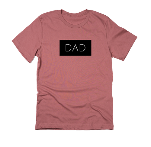 Dad (Boxed Collection, Black Box/White Text, Across Front) - Tee (Mauve)