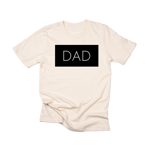 Dad (Boxed Collection, Black Box/White Text, Across Front) - Tee (Natural)