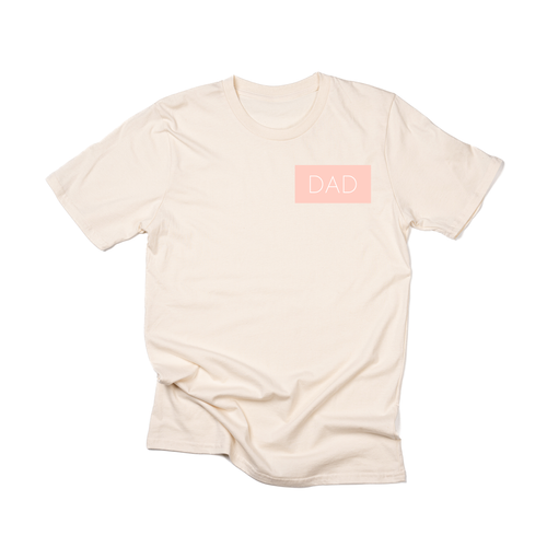 Dad (Boxed Collection, Pocket, Ballerina Pink Box/White Text) - Tee (Natural)