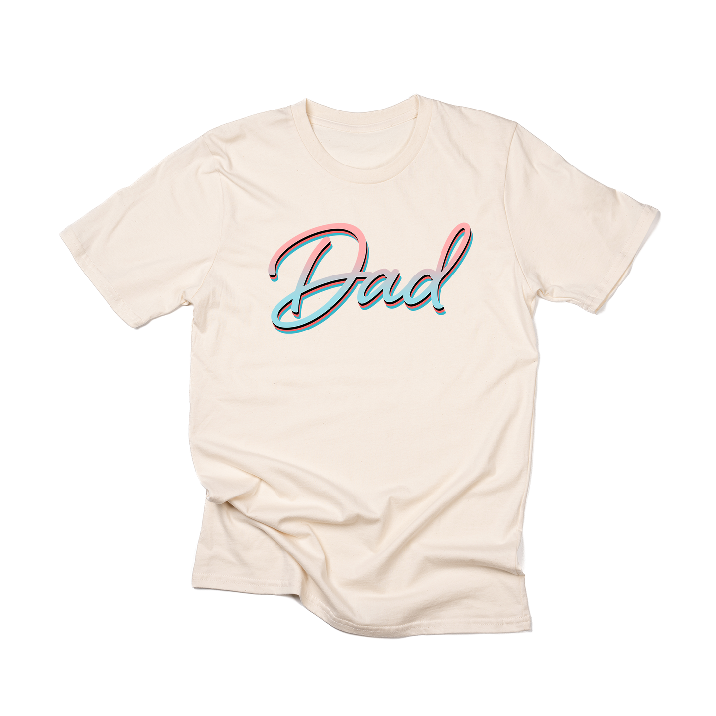 Dad (90's Inspired, Pink/Blue) - Tee (Natural)