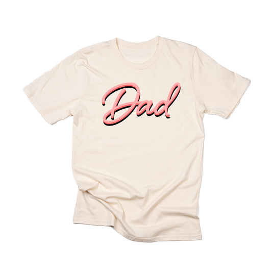 Dad (90's Inspired, Pink) - Tee (Natural)