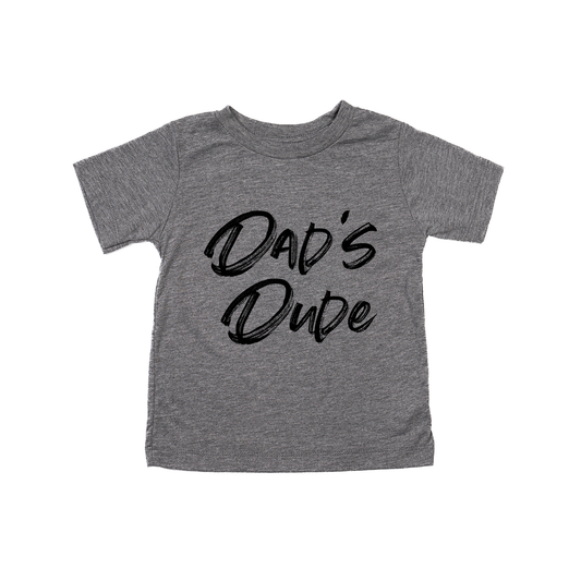 Dad's Dude (Brushed, Black) - Kids Tee (Gray)