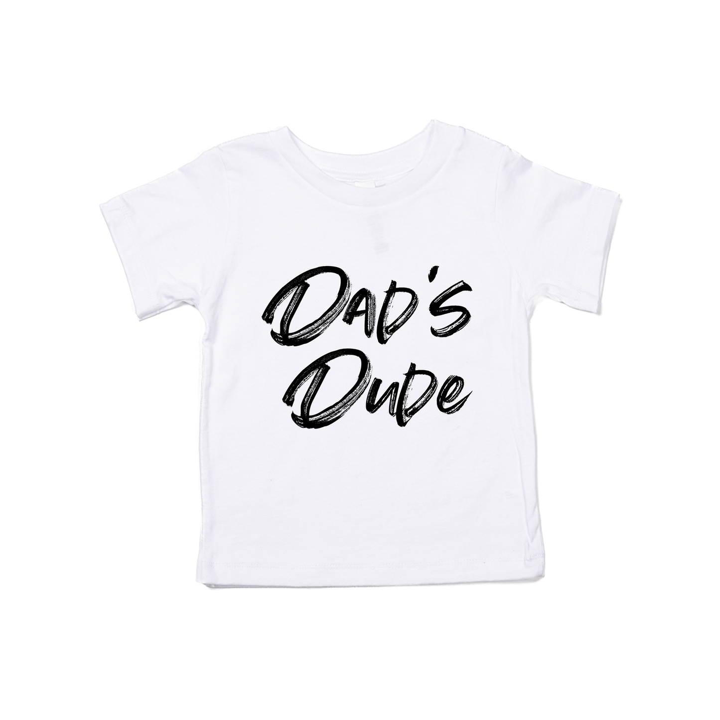 Dad's Dude (Brushed, Black) - Kids Tee (White)