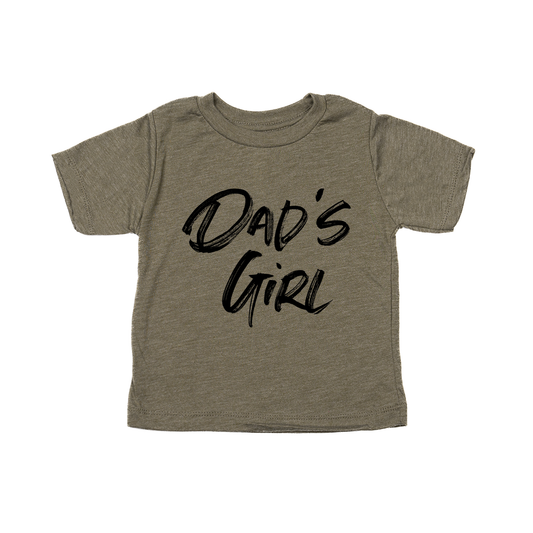 Dad's Girl (Brushed, Black) - Kids Tee (Olive)