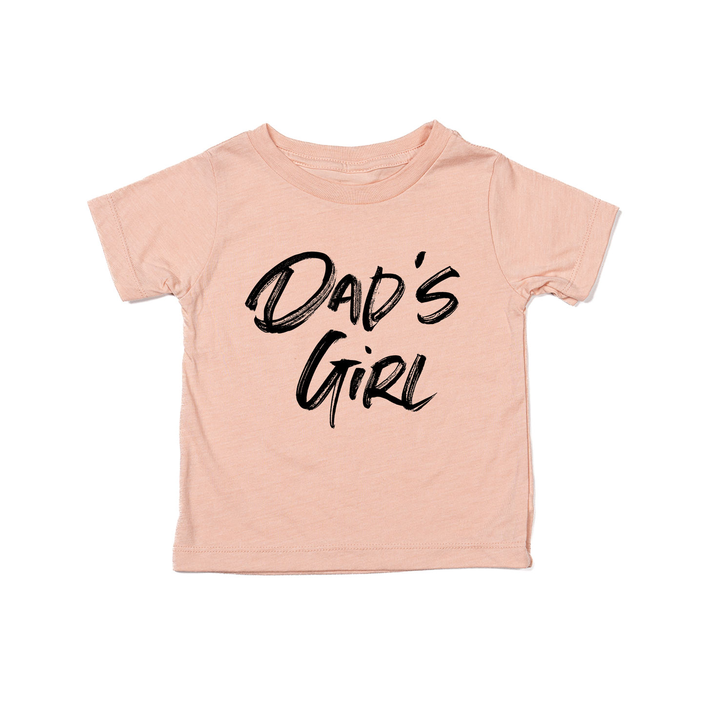 Dad's Girl (Brushed, Black) - Kids Tee (Peach)