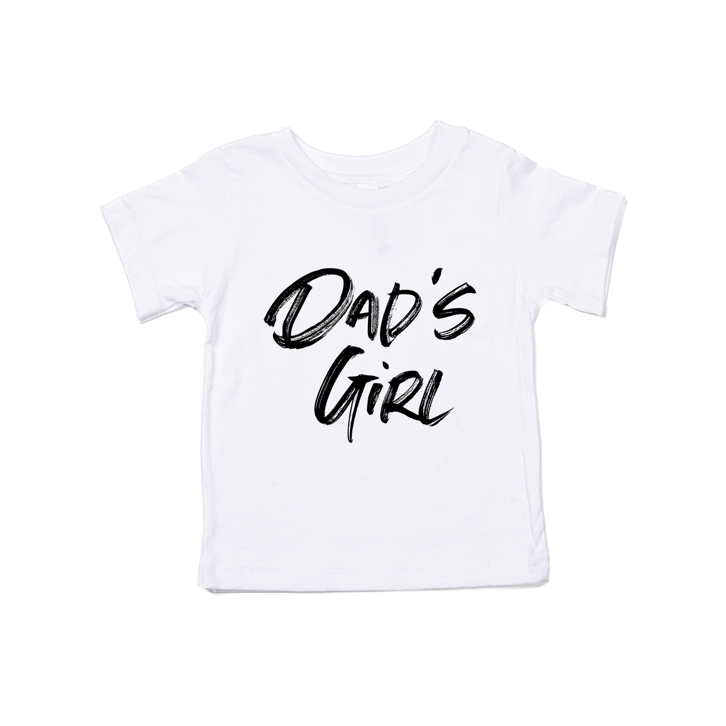 Dad's Girl (Brushed, Black) - Kids Tee (White)