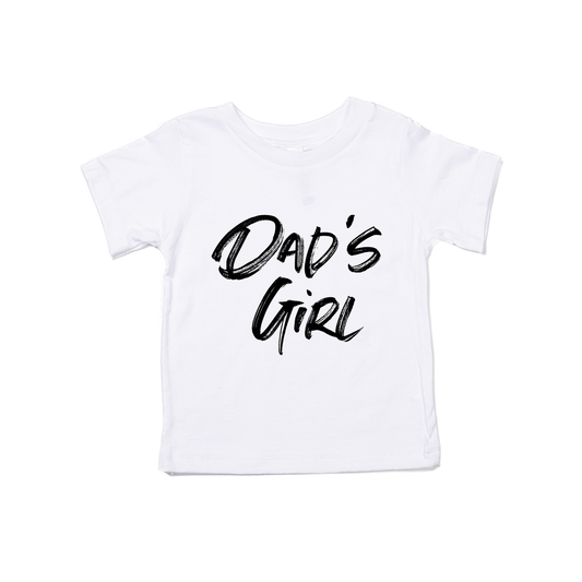 Dad's Girl (Brushed, Black) - Kids Tee (White)