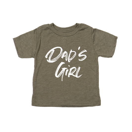 Dad's Girl (Brushed, White) - Kids Tee (Olive)