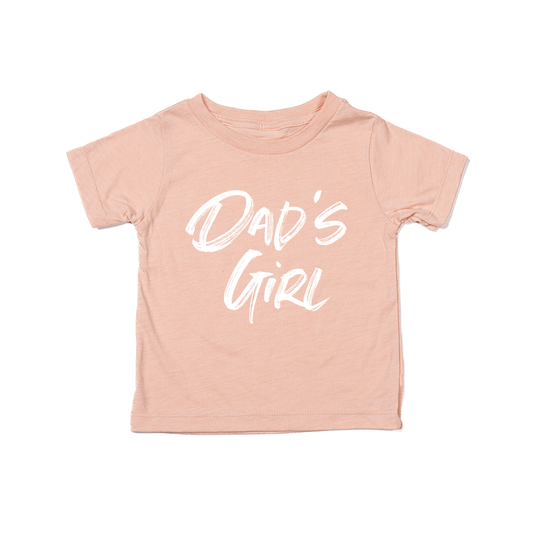 Dad's Girl (Brushed, White) - Kids Tee (Peach)