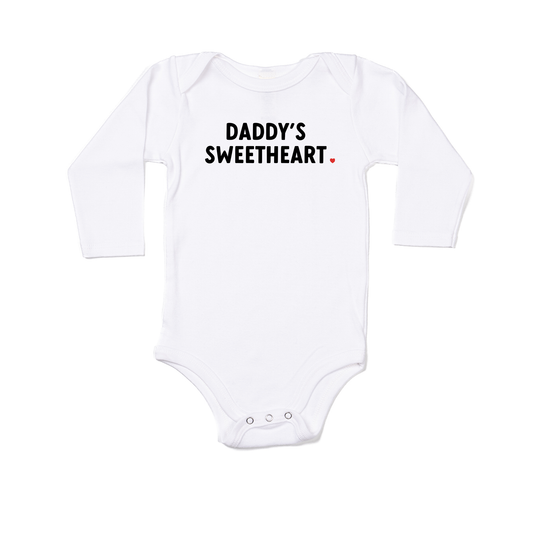 Daddy's Sweetheart (Heart) - Bodysuit (White, Long Sleeve)