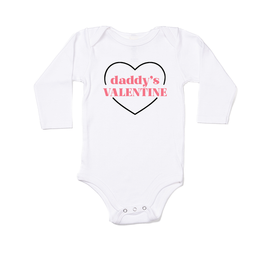 Daddy's Valentine - Bodysuit (White, Long Sleeve)