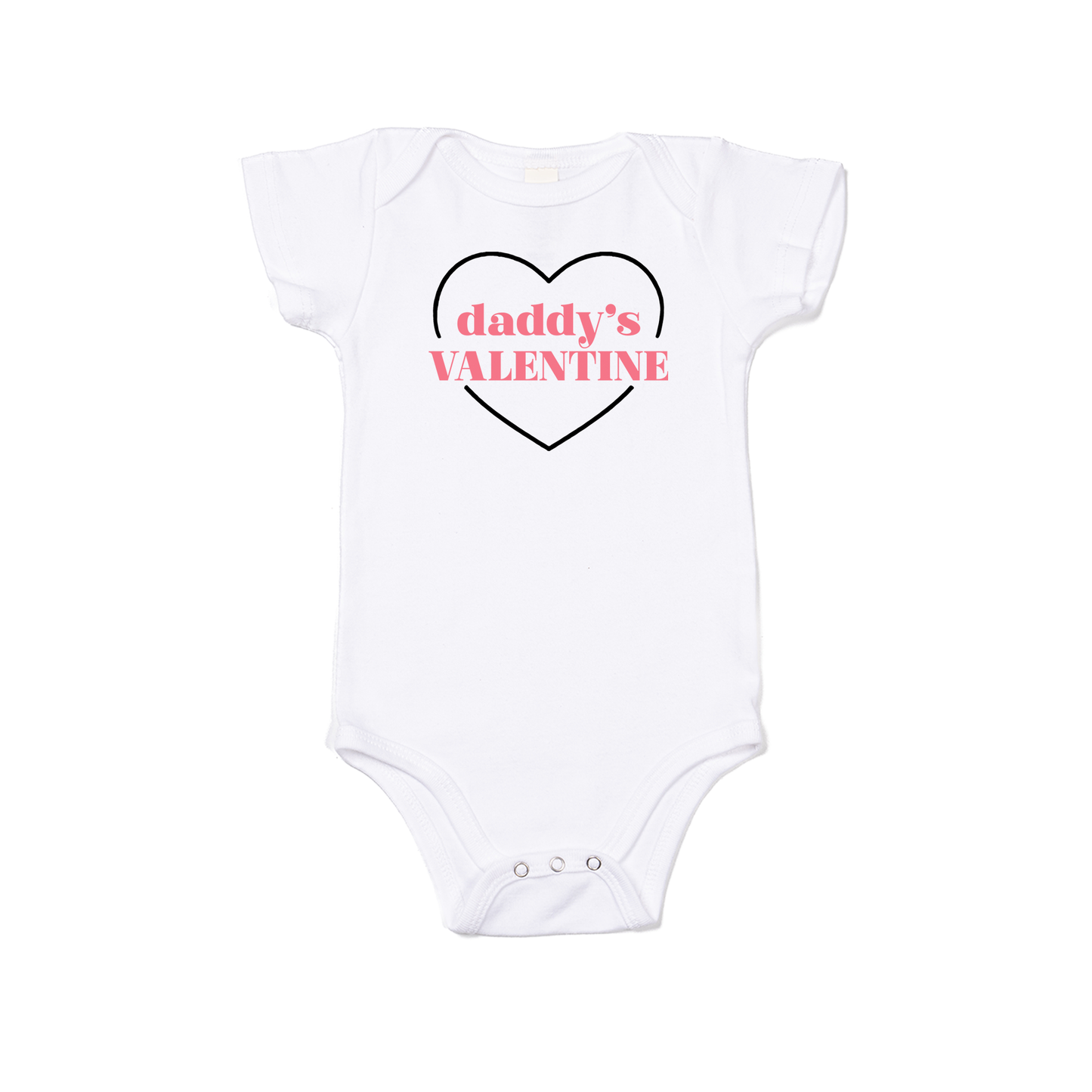 Daddy's Valentine - Bodysuit (White, Short Sleeve)