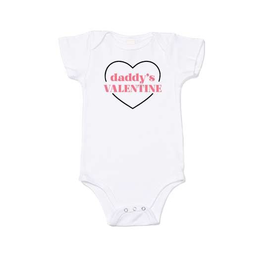 Daddy's Valentine - Bodysuit (White, Short Sleeve)