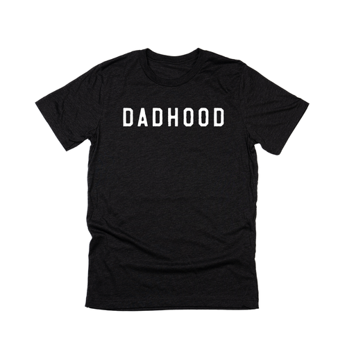 Dadhood (Rough,  White) - Tee (Charcoal Black)