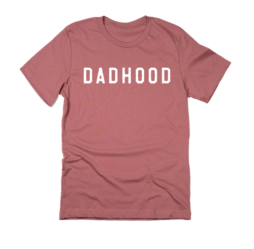 Dadhood (Rough,  White) - Tee (Mauve)