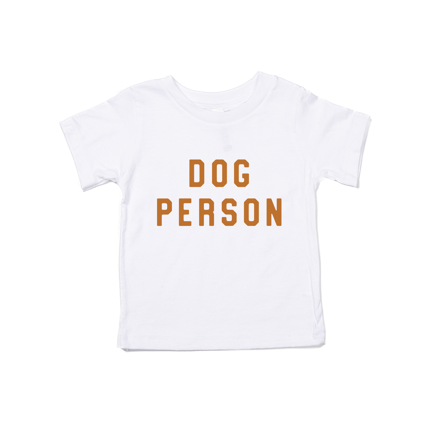 Dog Person (Camel) - Kids Tee (White)