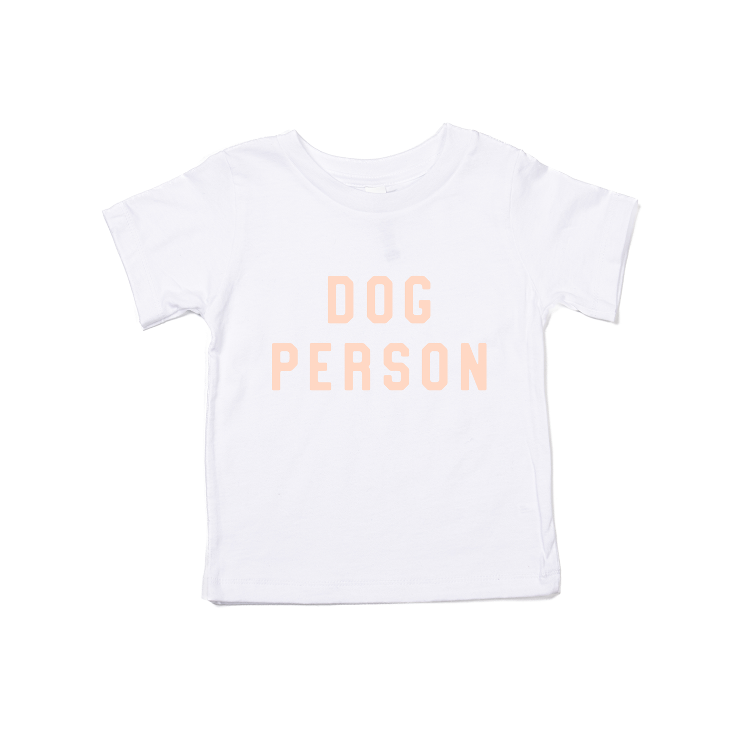 Dog Person (Peach) - Kids Tee (White)