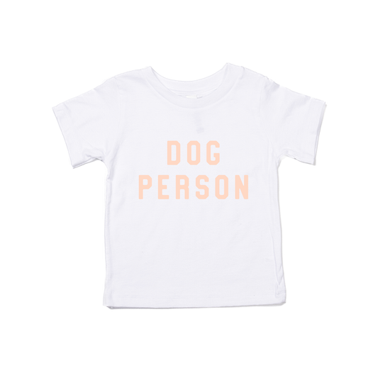 Dog Person (Peach) - Kids Tee (White)